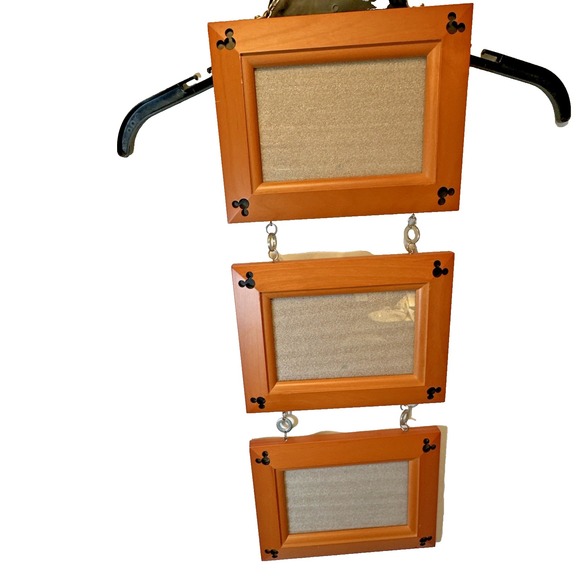 Disney Other - Disney 3 Tier Frames Holds 3 X 5 Picture Wood 5.5 X 7 Mickey Mouse Ears New